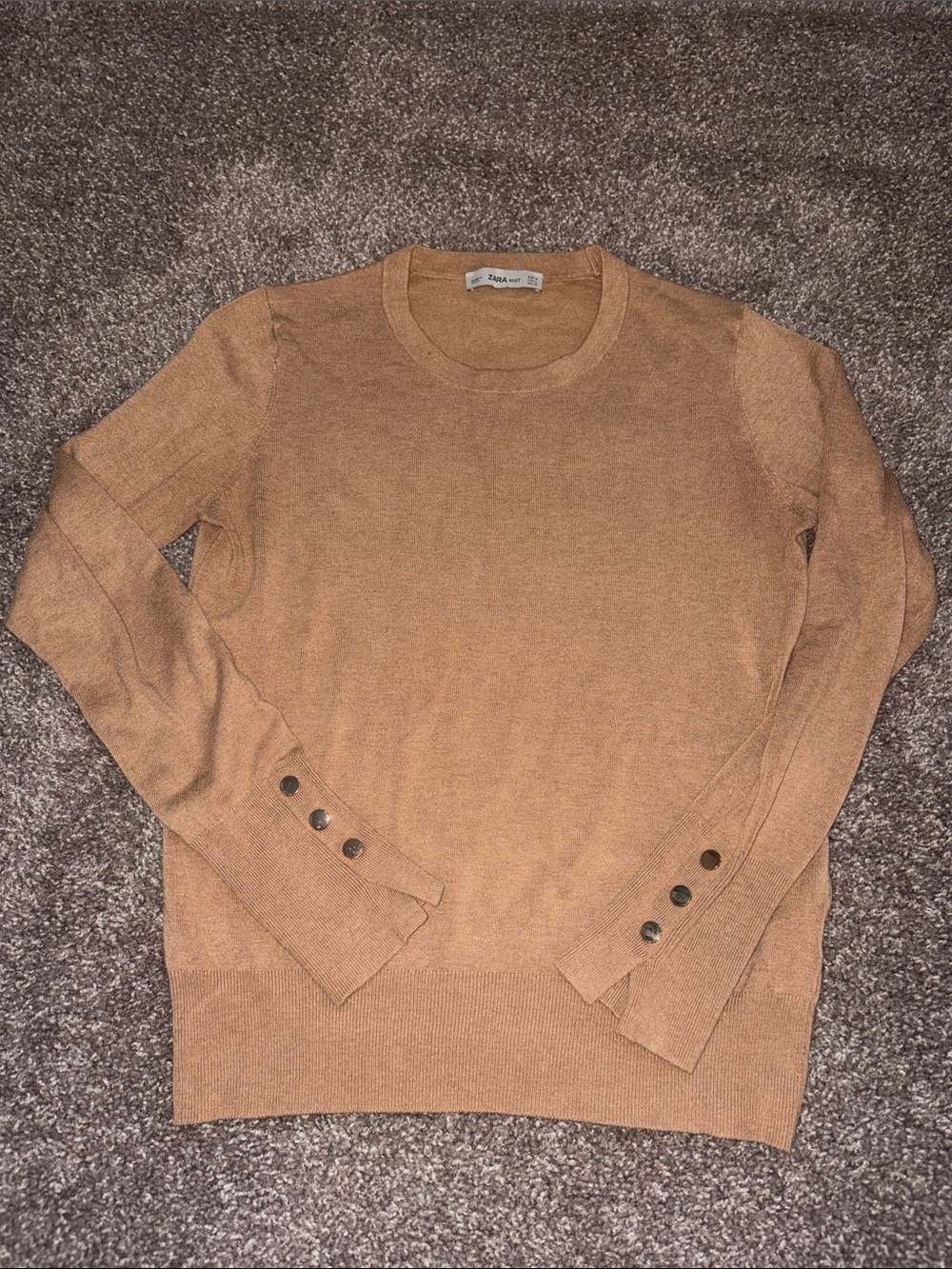 Zara Knit Long Sleeve Crew Neck Sweater